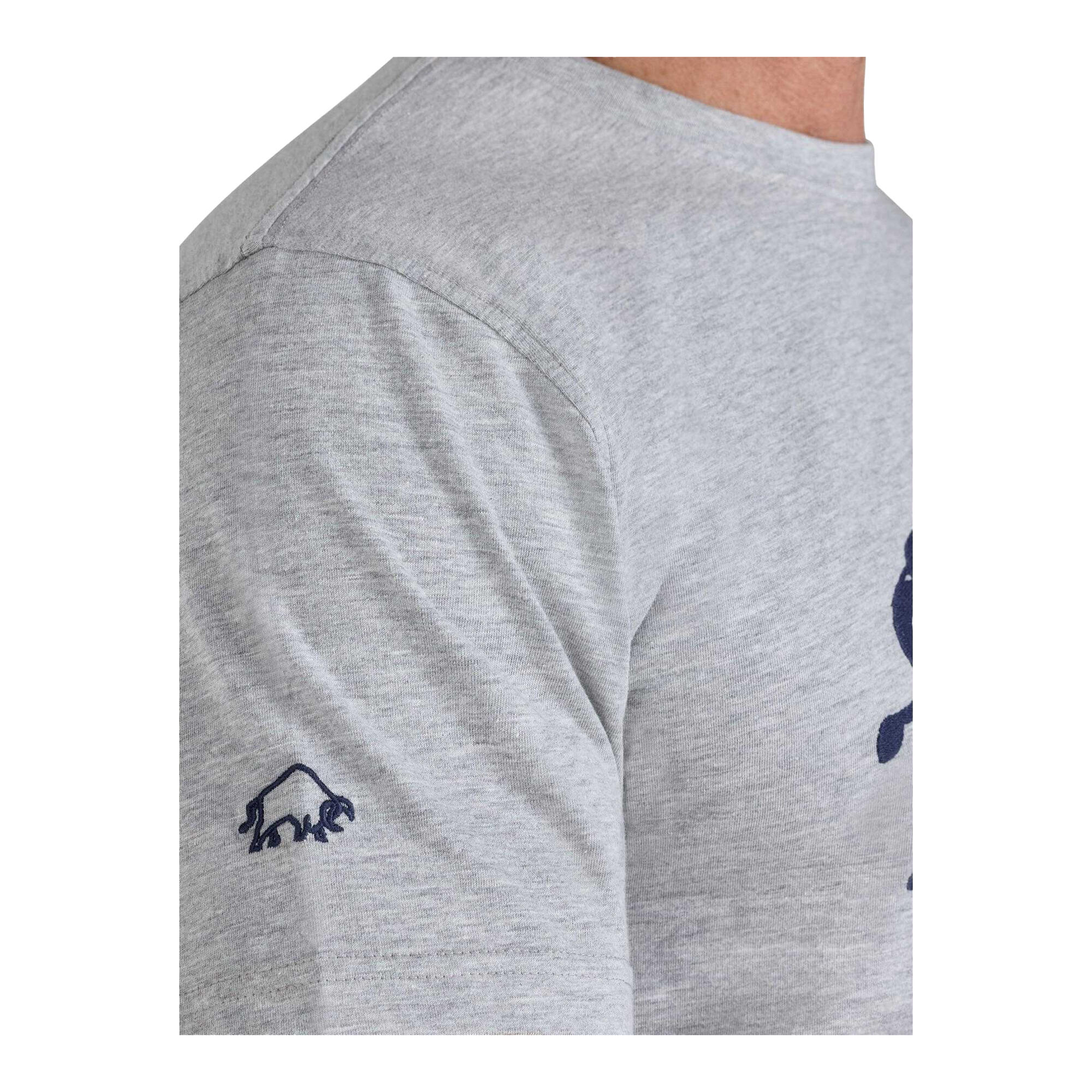 TShirt für , bestickt Herren Grau meliert 3/4