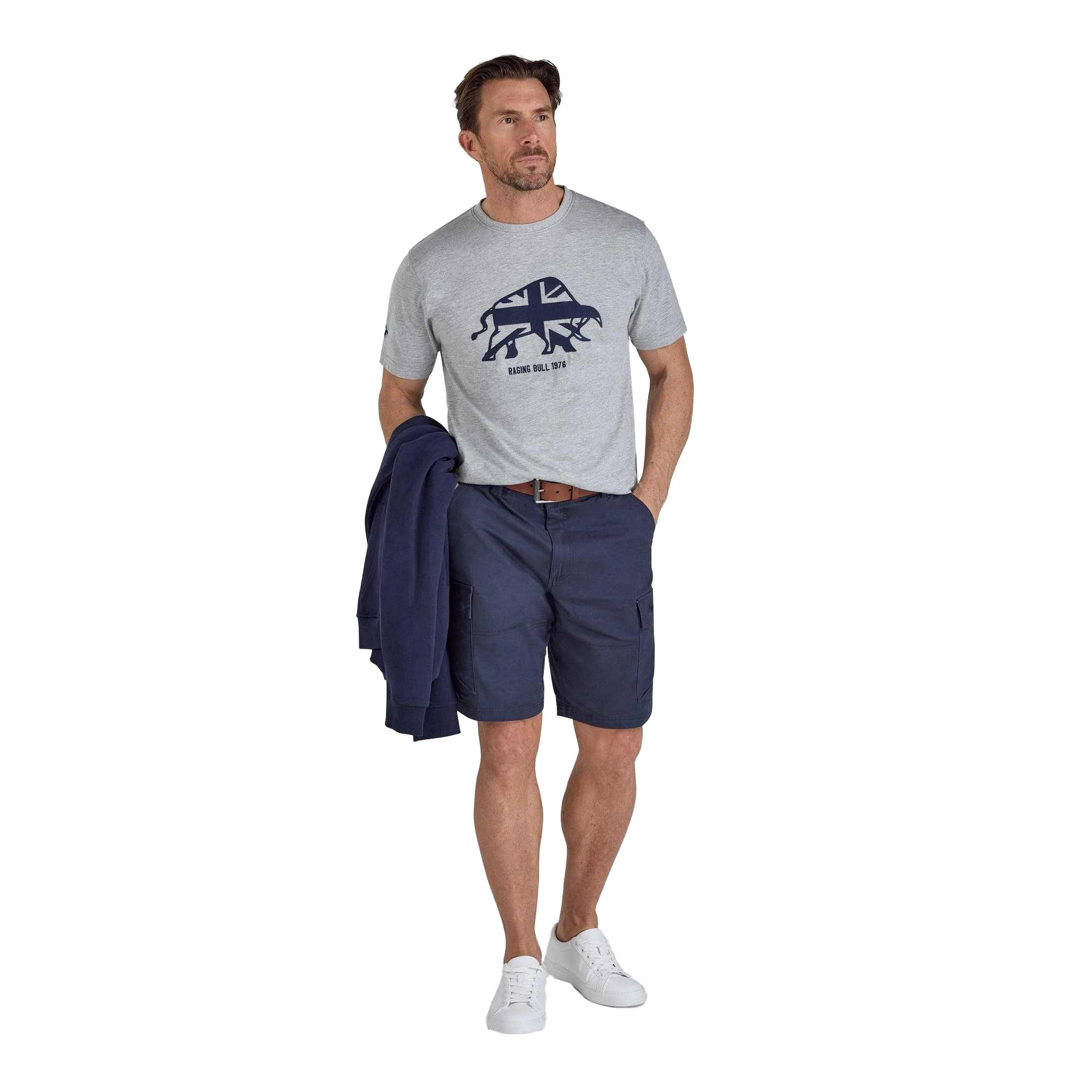 TShirt für , bestickt Herren Grau meliert 4/4
