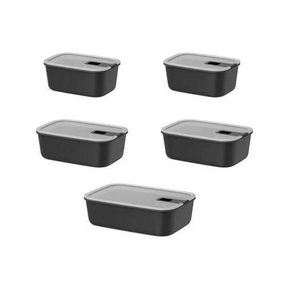 Mepal EasyClip Frischhaltdosen set 5 teilig - Nordic black