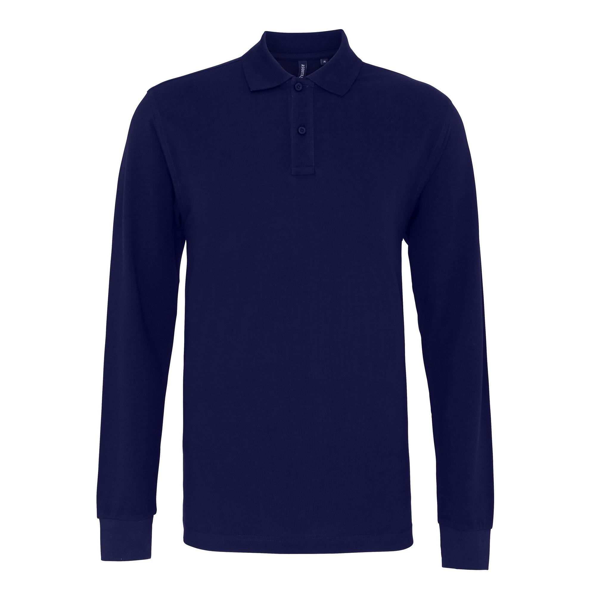 Classica Polo A Manica Lunga Uomo Asquith & Fox Blu Navy 2/2