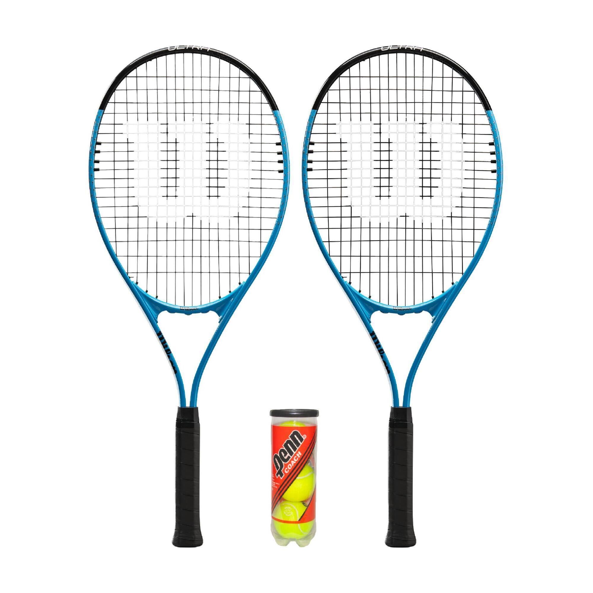 WILSON Wilson Ultra Power XL Tennis Racket Twin Set & 3 Tennis Balls