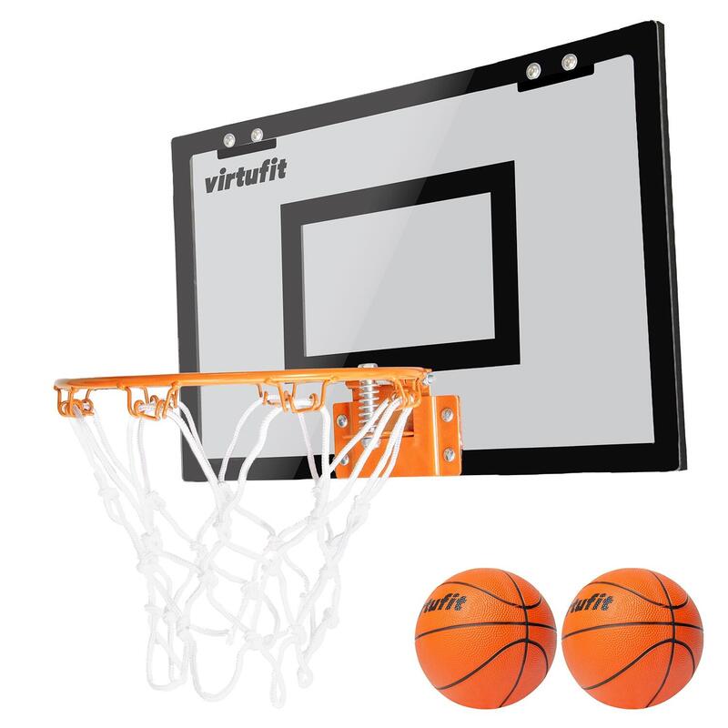 Mini Tablero De Baloncesto - Pro - Con 2 Pelotas Y Bomba - Negro