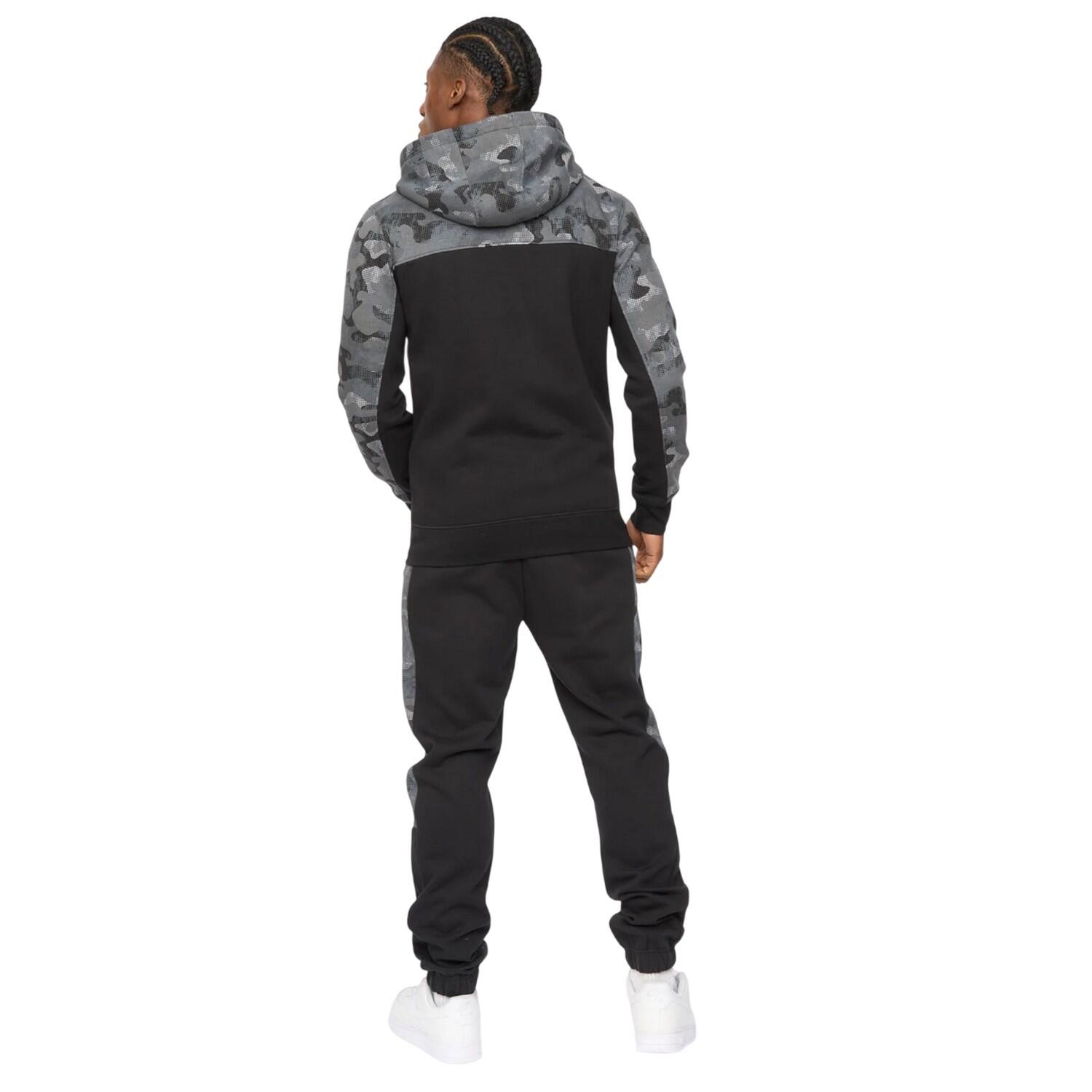 Felpa Con Cappuccio E Zip Intera Uomo Crosshatch Branton Nero 3/4