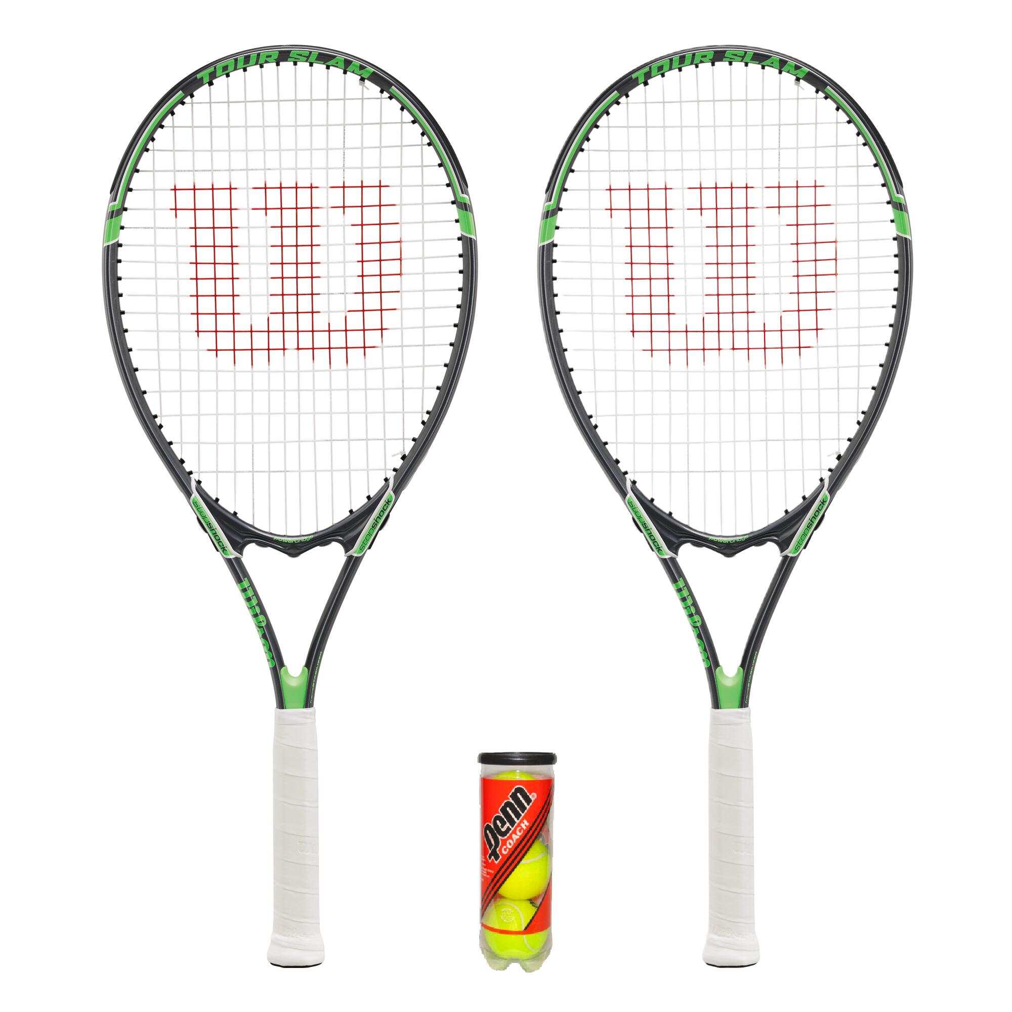 WILSON Wilson Tour Slam Tennis Racket Twin Set & 3 Tennis Balls