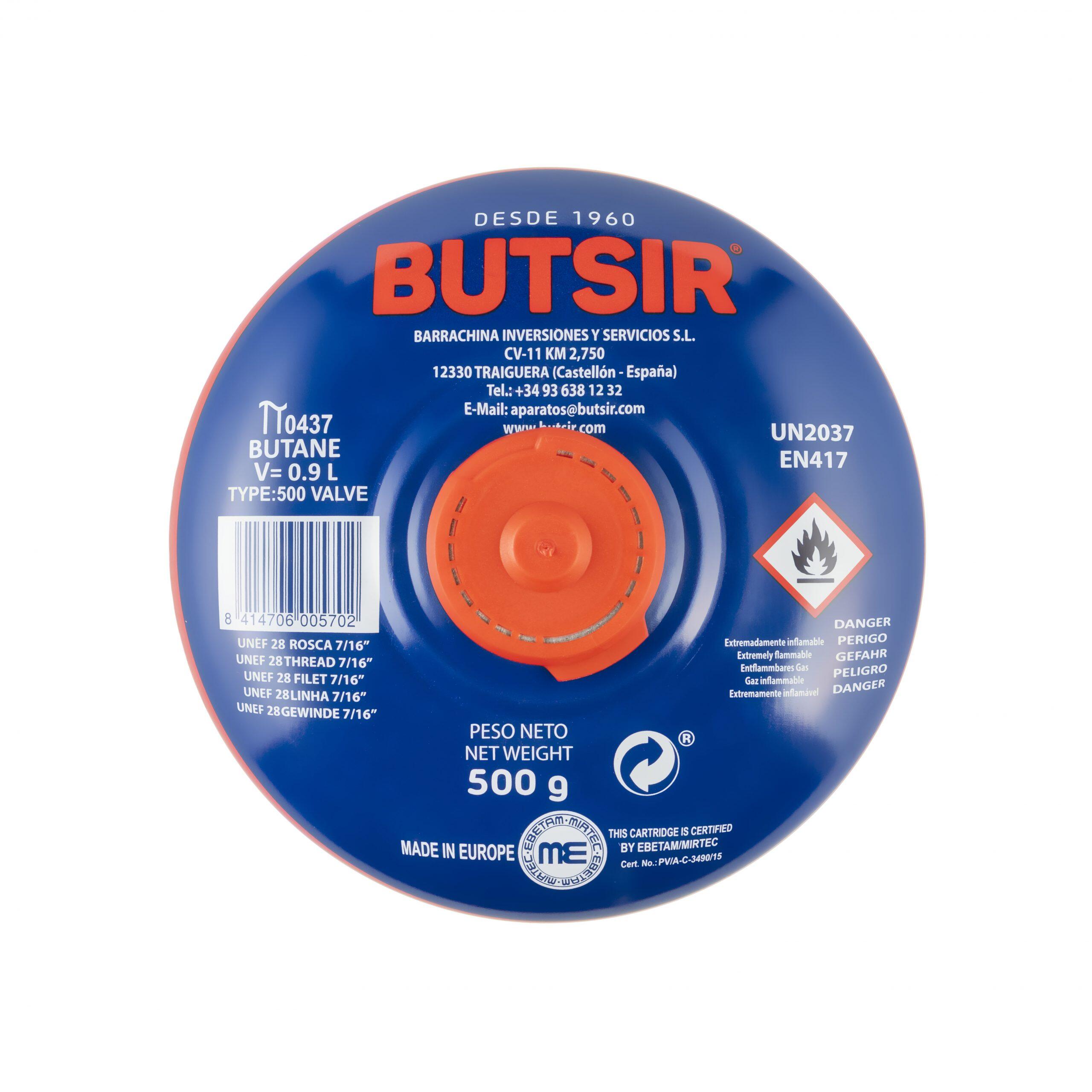 Cartucho de gas B-500 de rosca 7/16 Butsir 2/5