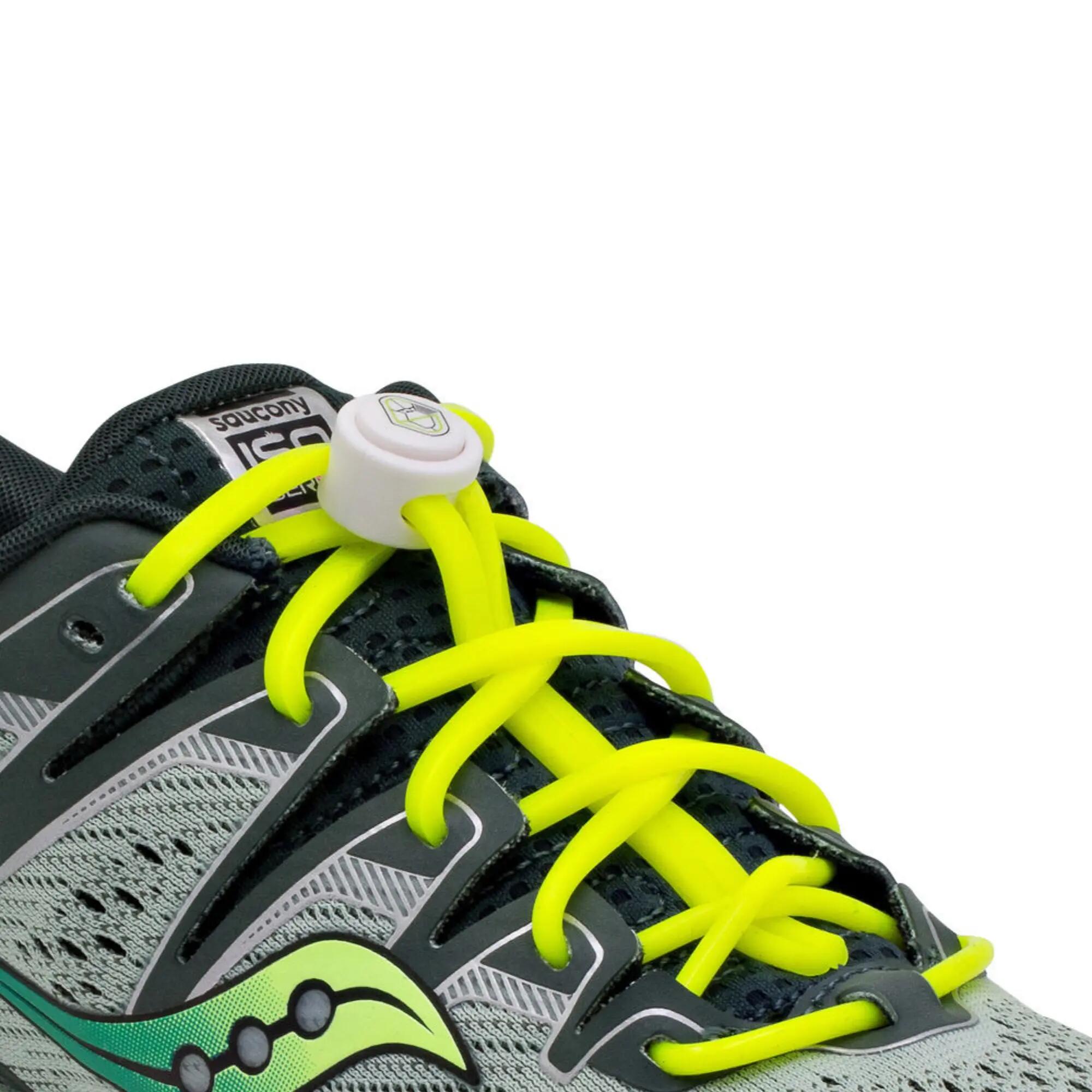 Lacets Élastiques Course Running Confort Optimal en Silicone  - jaune fluo 2/5