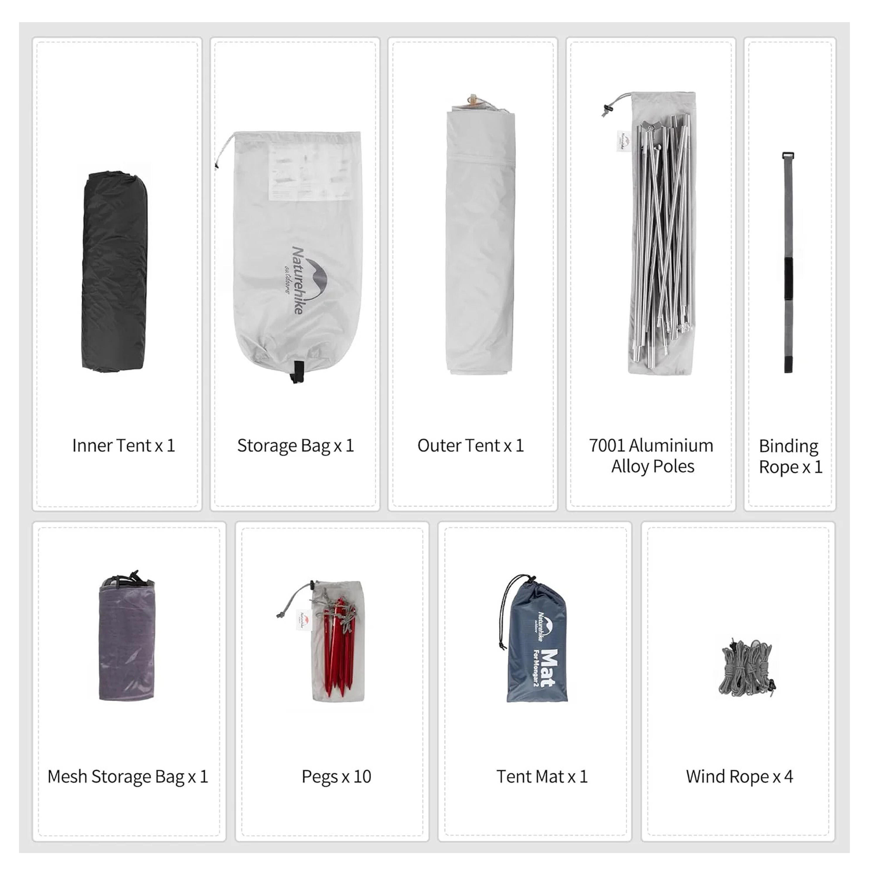 Tienda de campaña ultraligera 2 personas Naturehike Mongar impermeable azul 7/7
