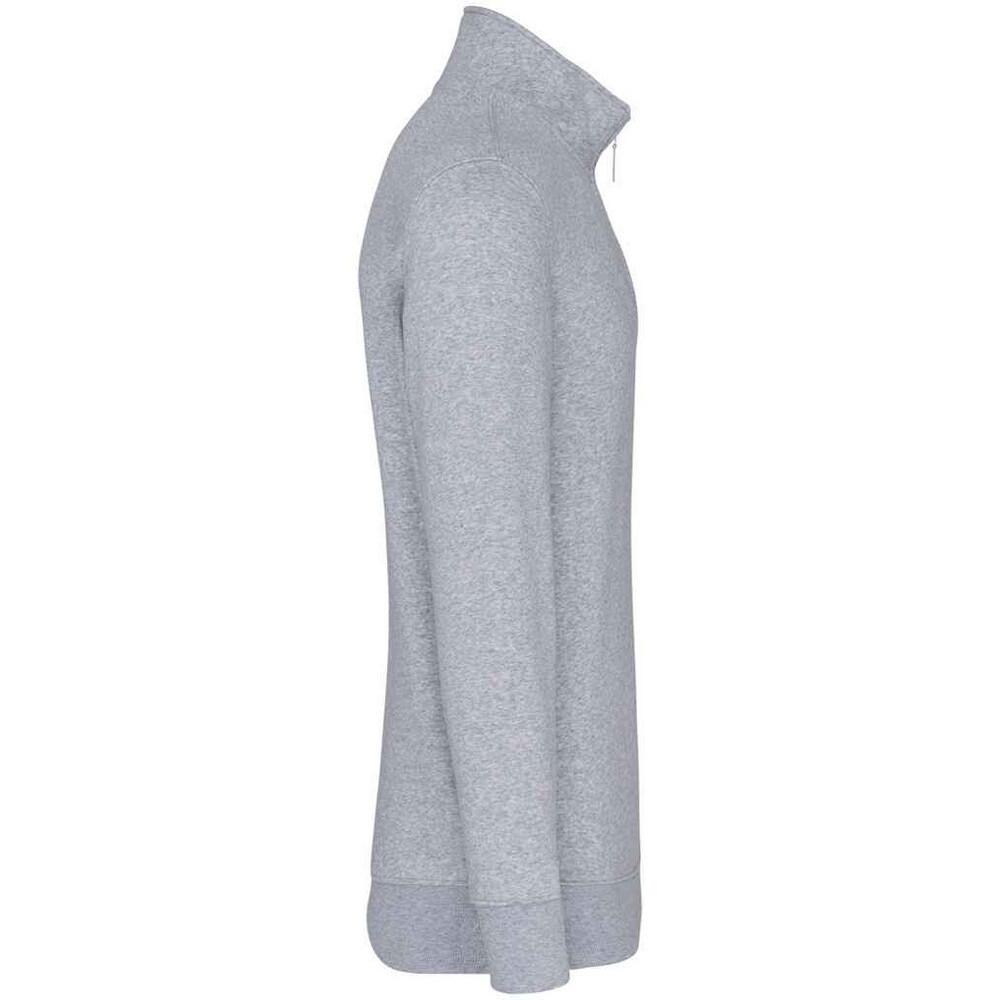 Mens Zip Neck Sweatshirt (Oxford Grey) 3/3