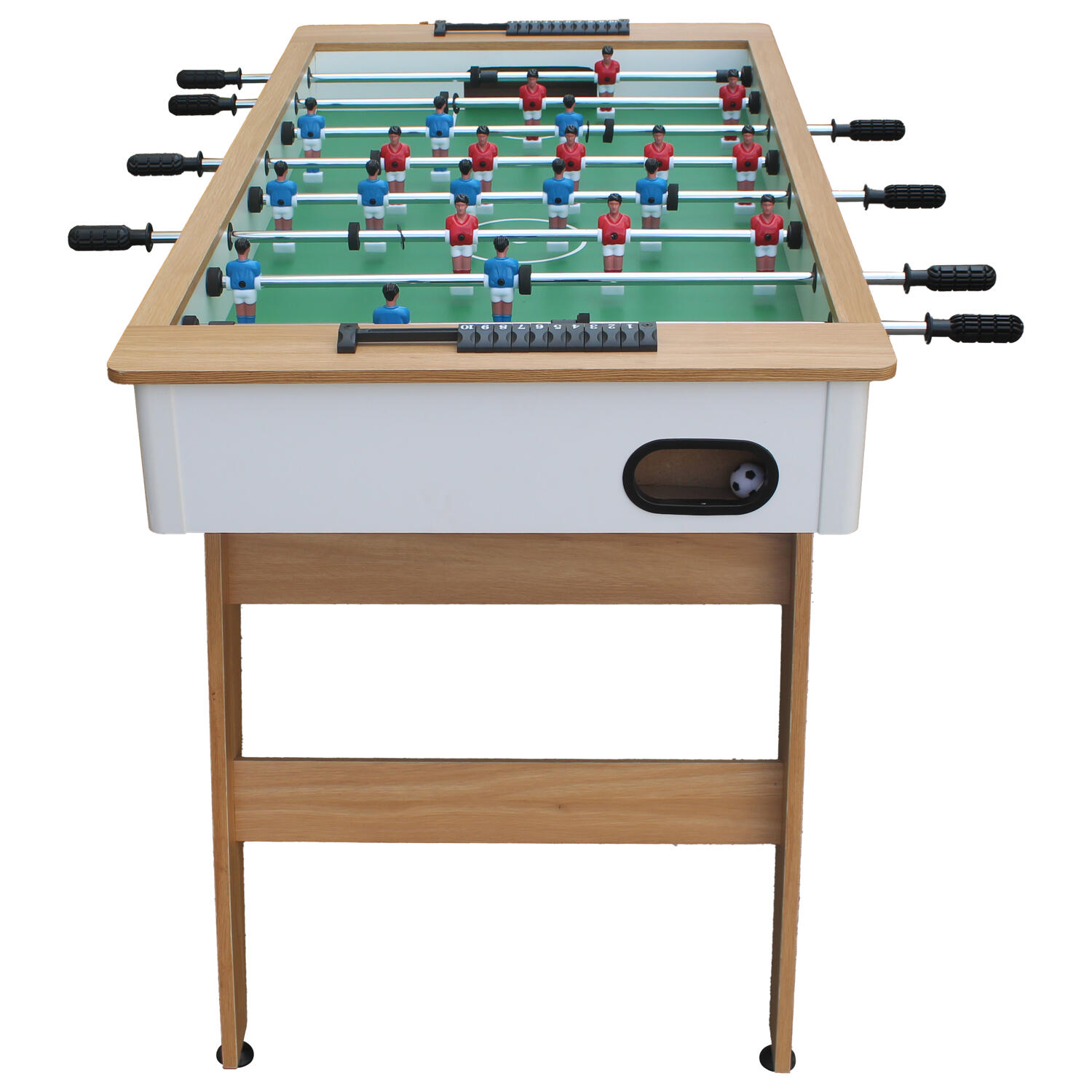 Baby-foot 120cm blanc et bois 4/7