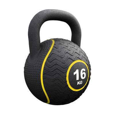 Kettlebell - gietijzer - rubber - gewicht - zwart - 4 kg