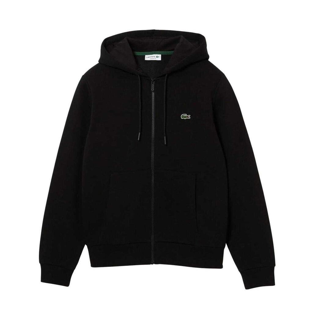 Mens Embroidered Logo Full Zip Hoodie (Black)