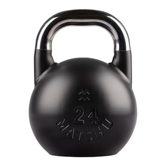 Kettlebell de compétition 24 kg en acier - Noir - 28 cm - Ø 21 cm - Acier