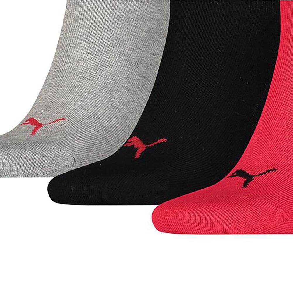 PUMA Unisex Adult Quarter Training Ankle Socks (Pack of 3) (Black/Red/Grey)