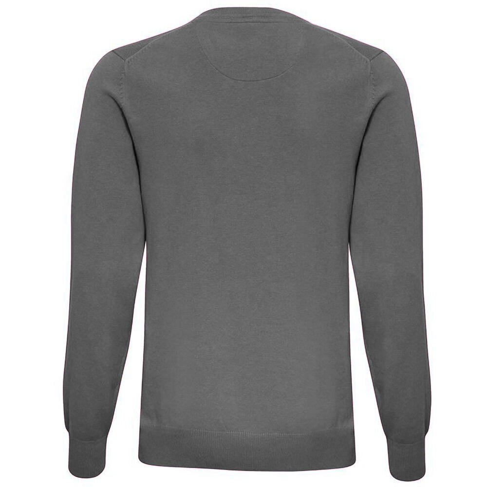 Baumwolle reichen VAusschnitt Pullover Herren Anthrazit 2/2