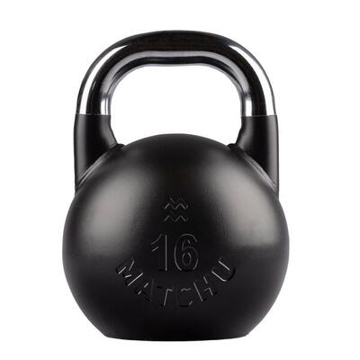 Competition kettlebell 16 kg staal - zwart - 28cm - ø 21cm - staal