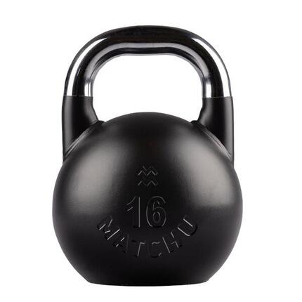 Kettlebell de compétition 16 kg en acier - Noir - 28 cm - Ø 21 cm - Acier