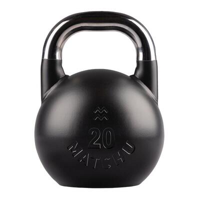 Competition kettlebell 20 kg staal - zwart - 28cm - ø 21cm - staal