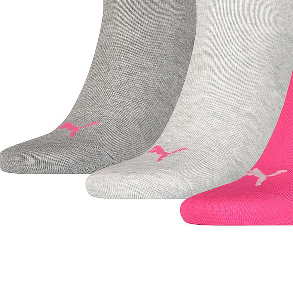 Unisex Adult Quarter Training Ankle Socks (Pack of 3) (Pink/Grey/Charcoal Grey) 2/2