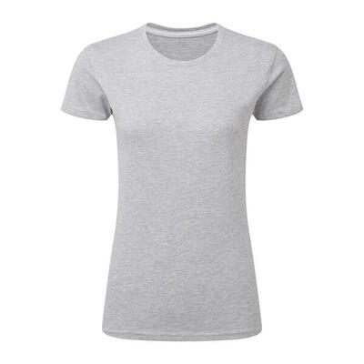 Effen tshirt zonder label voor dames (licht oxford)