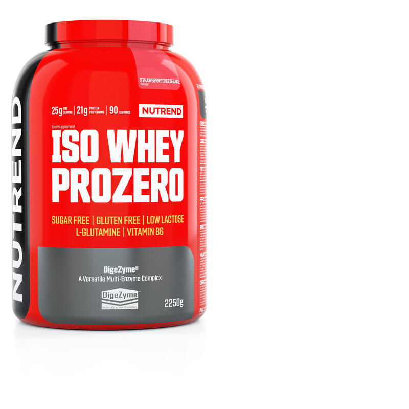 Nutrend ISO WHEY PROZERO, 2250 g, jahodový cheesecake