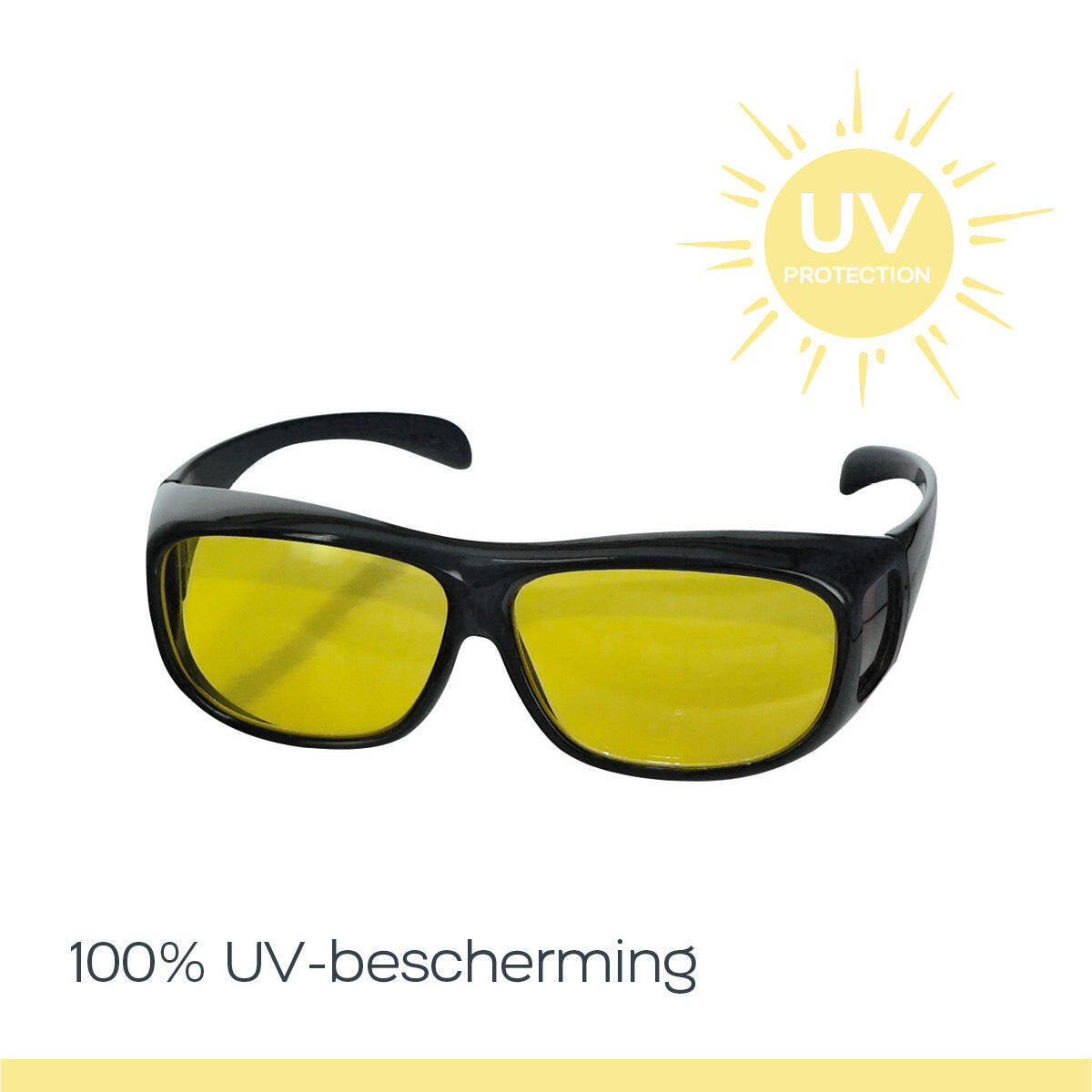 Orange Donkey – HD-Brillen-Überzieh-Sonnenbrille – Gelb 5/5