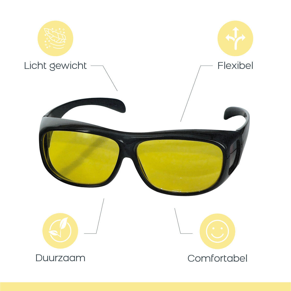 Orange Donkey – HD-Brillen-Überzieh-Sonnenbrille – Gelb 4/5