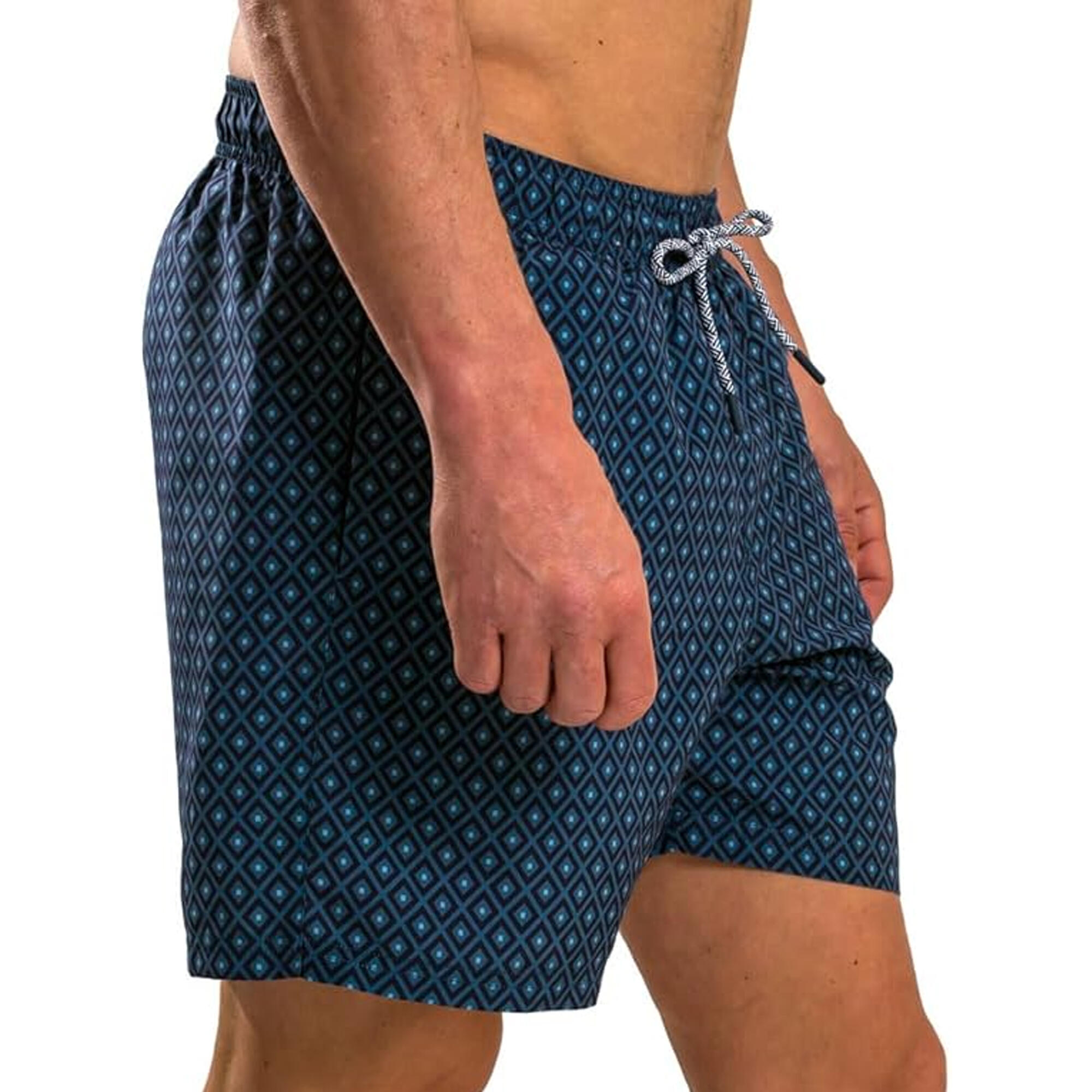 Mens Diamond Swim Shorts (Airforce Blue) 4/4
