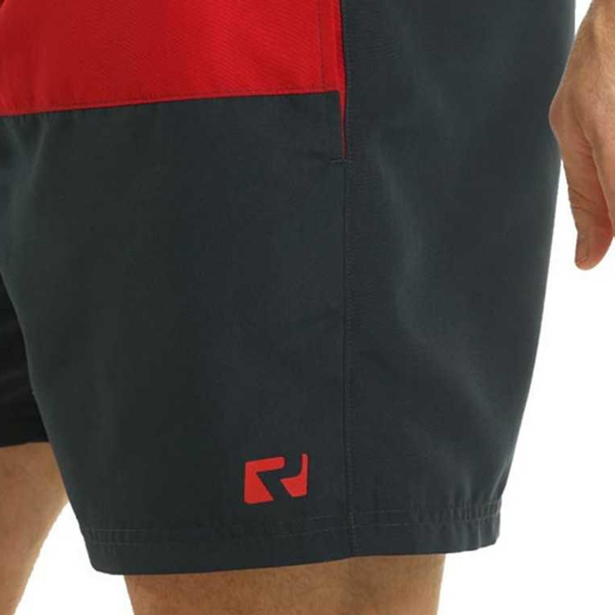 Mens Contrast Striped Swim Shorts (Navy Blue/Red) 4/4