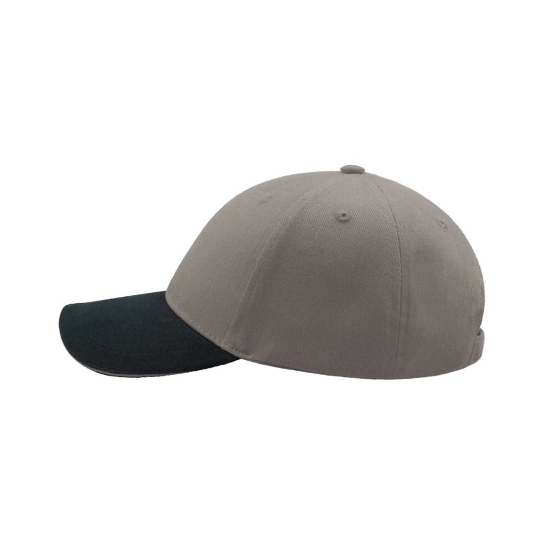 Liberty Sandwich Heavy Brush Cotton 6 Panel Cap (Pack Of 2) (Grey/Navy) 4/4