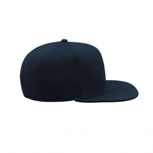 Snap Back Flat Visor 6 Panel Cap (Pack of 2) (Navy) 3/4