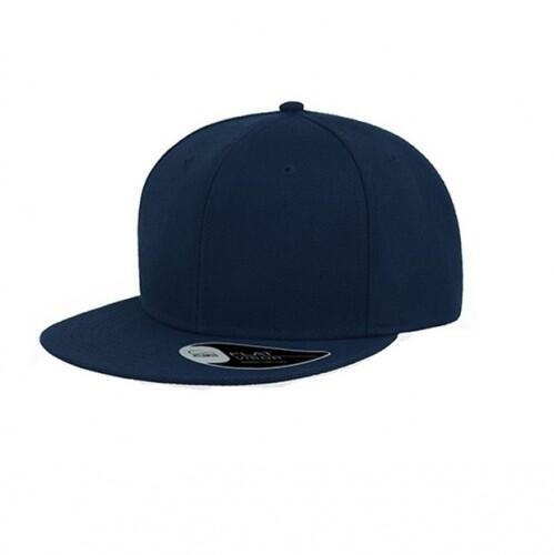 Snap Back Flat Visor 6 Panel Cap (Pack of 2) (Navy) 4/4