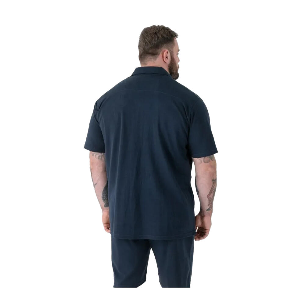 Camicia Kingsize Elasticizzato Uomo Duke Connor D555 Blu Navy 3/4