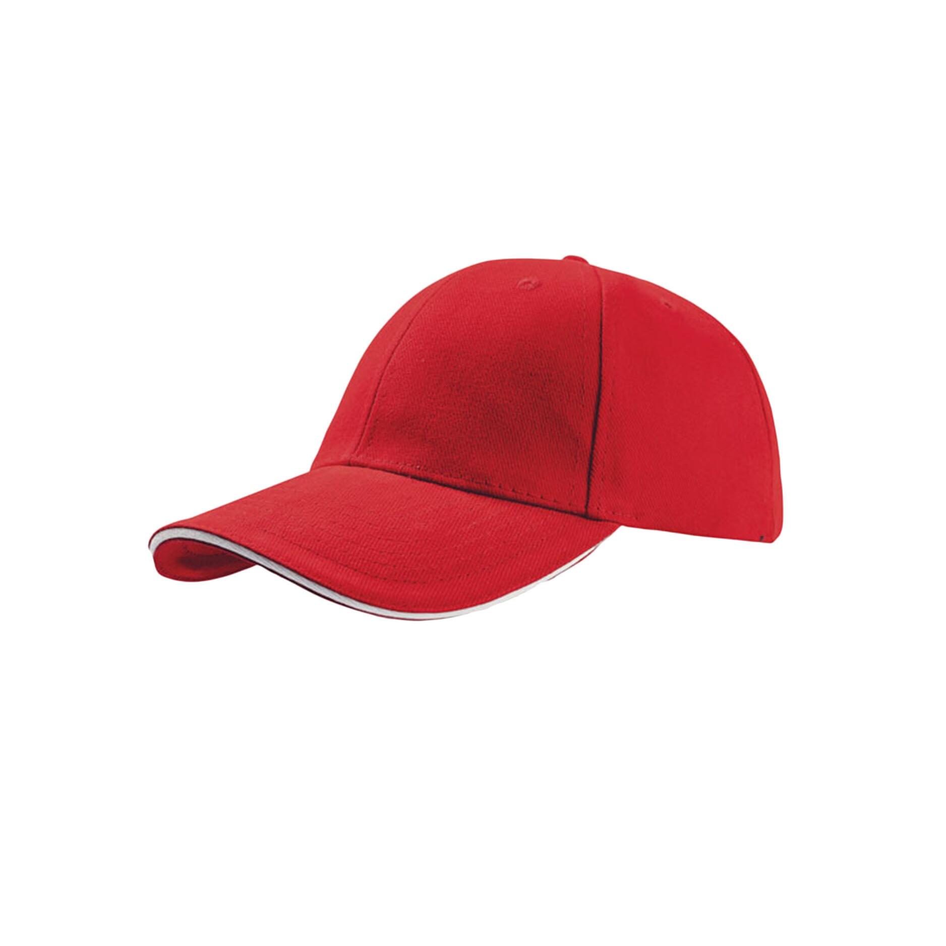 Liberty Sandwich Heavy Brush Cotton 6 Panel Cap (Pack Of 2) (Red) 1/4