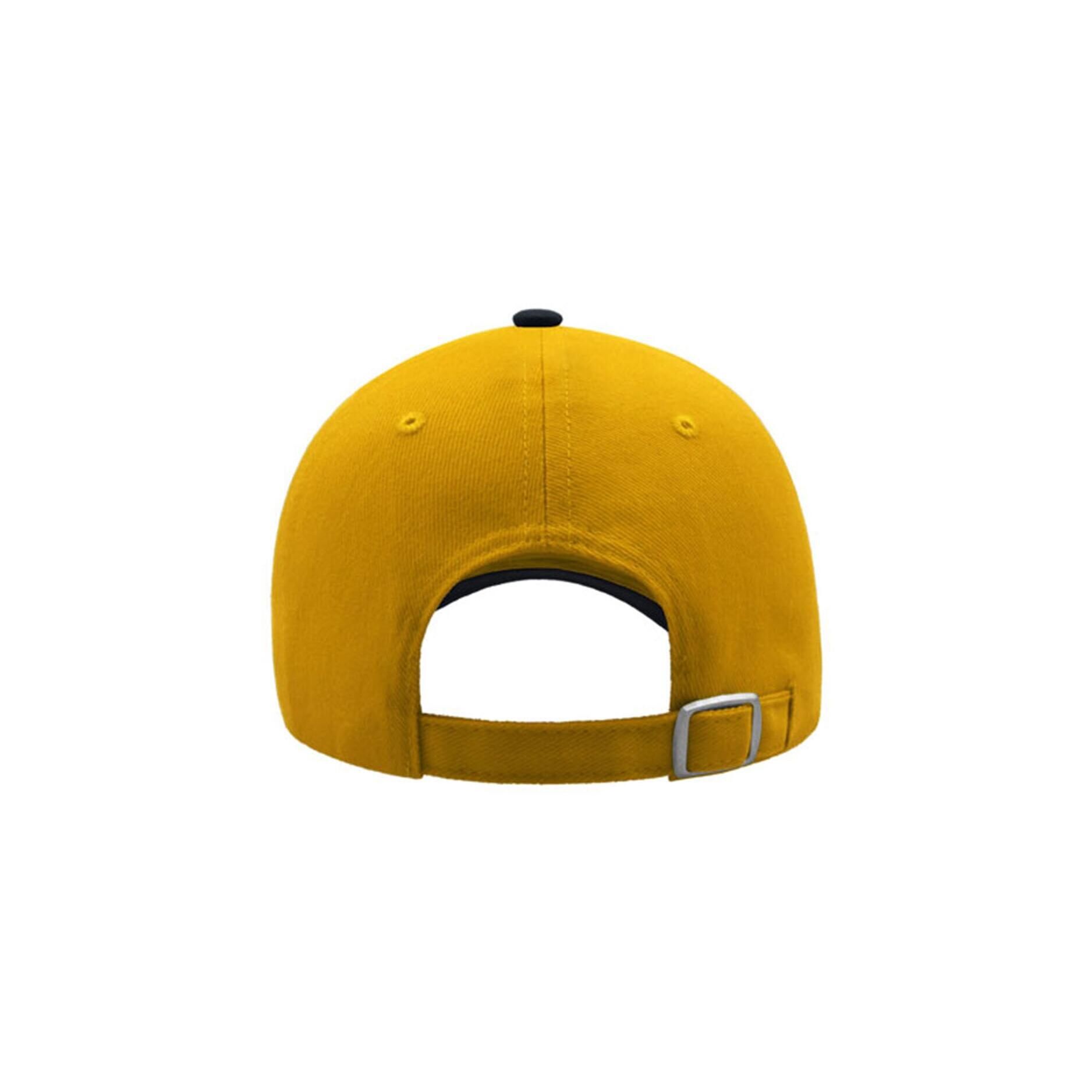 ATLANTIS Liberty Sandwich Heavy Brush Cotton 6 Panel Cap (Pack Of 2) (Yellow/Navy)