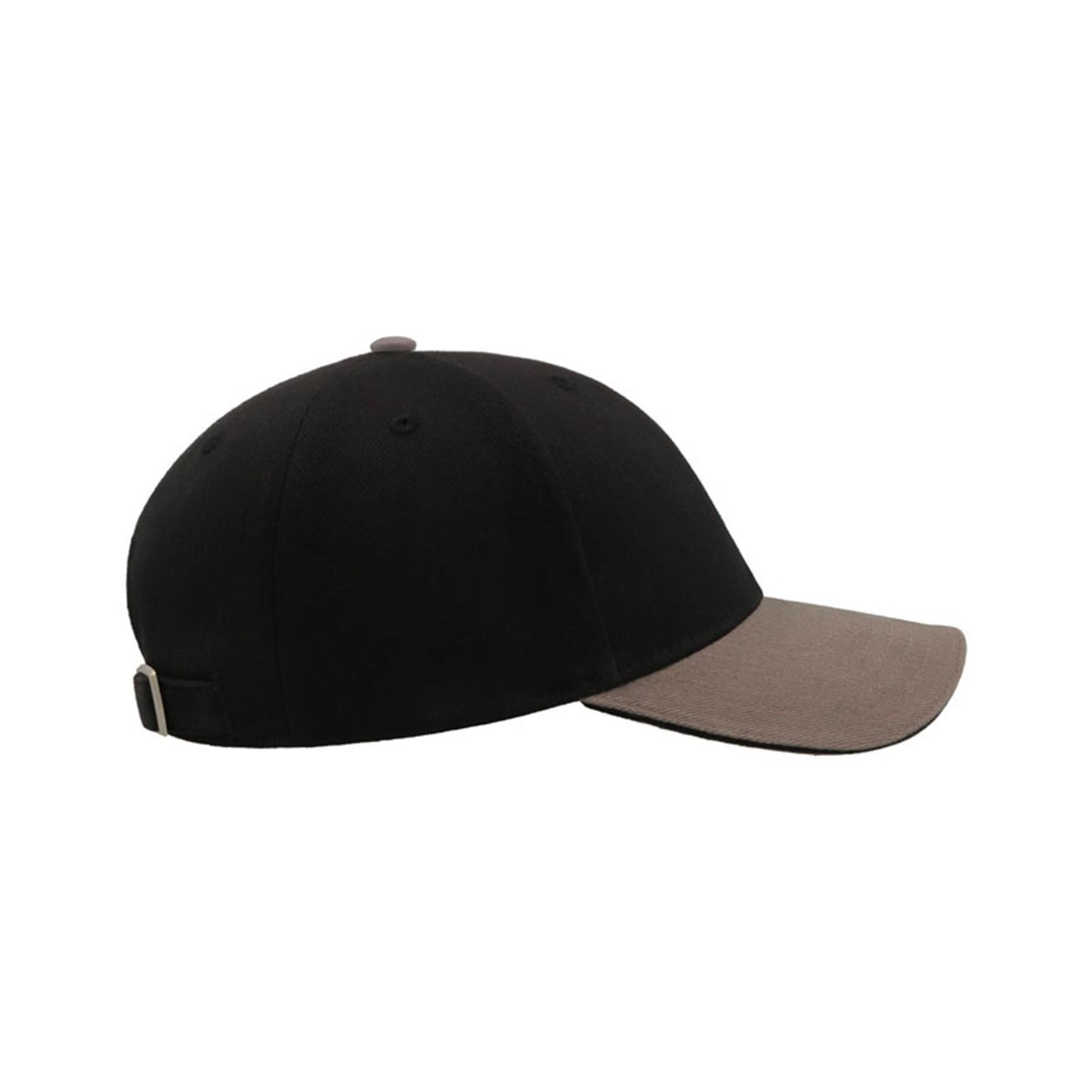 Liberty Sandwich Heavy Brush Cotton 6 Panel Cap (Pack Of 2) (Black/Grey) 3/4