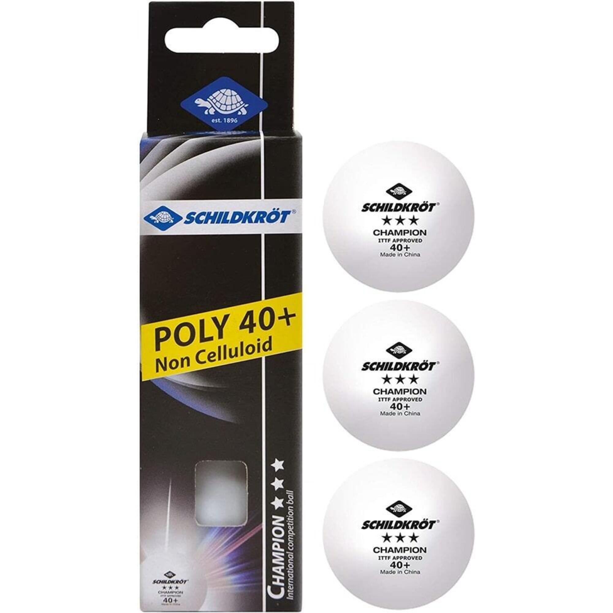 Donic - Donic Schildkröt Table De Balles De Tennis 3 Étoiles Trois Pièces - Balle De Tennis De Table - Blanc - Taille Unique - Decathlon