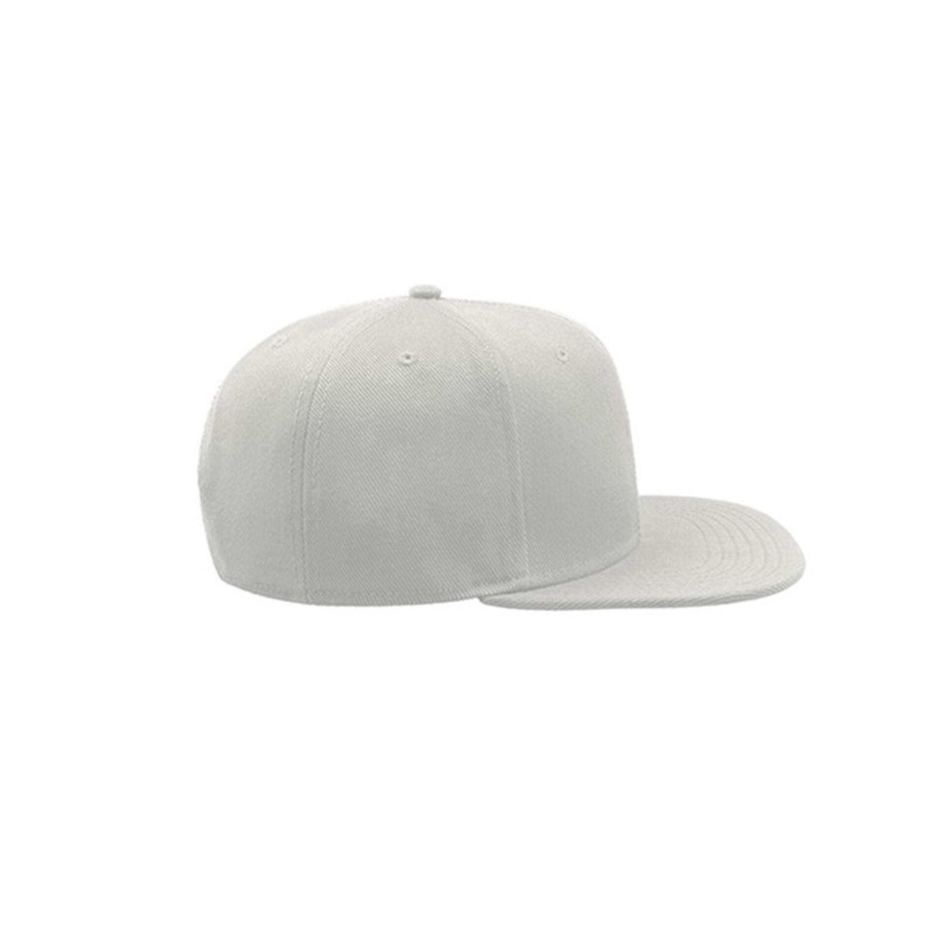 Snap Back Flat Visor 6 Panel Cap (Pack of 2) (White) 3/4