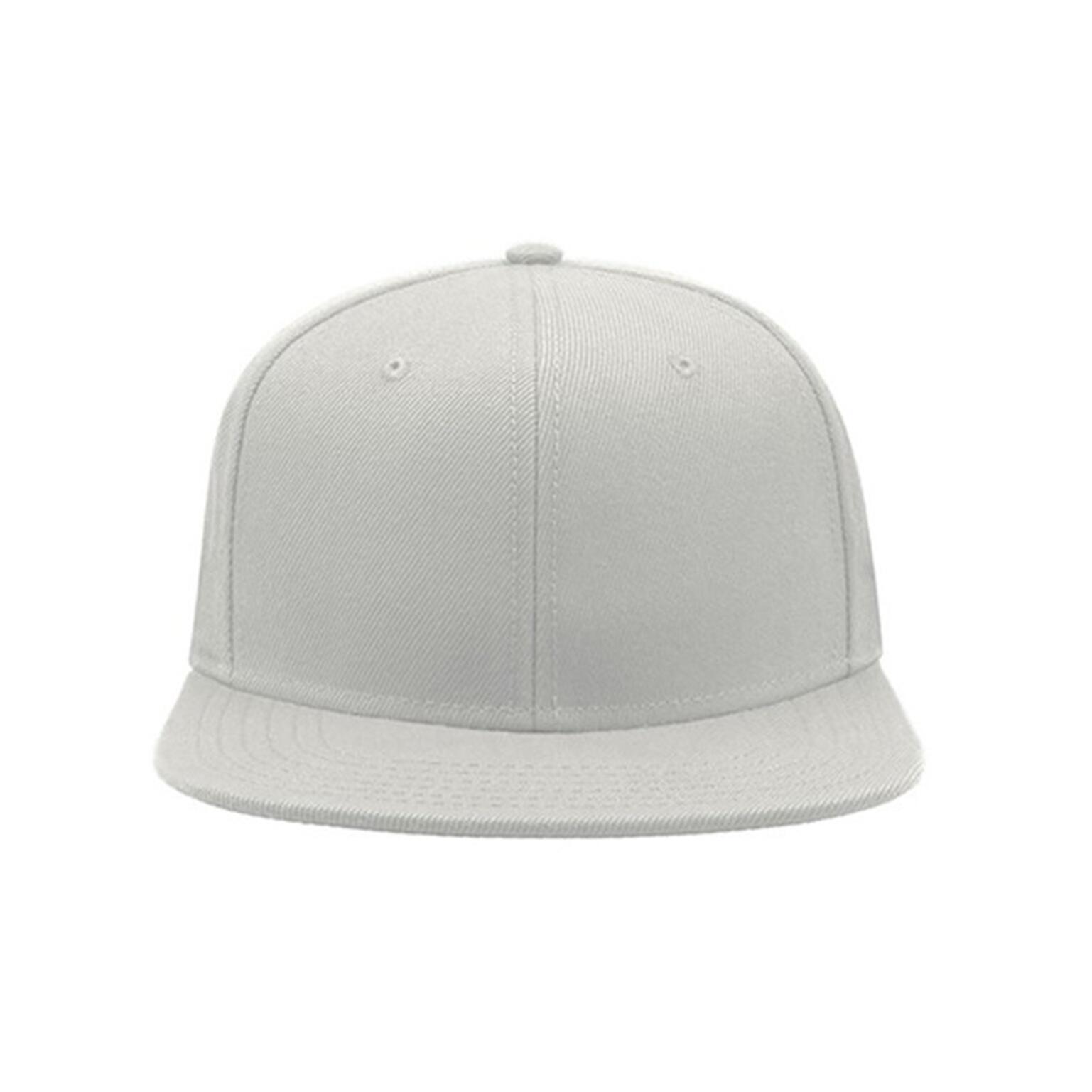 Snap Back Flat Visor 6 Panel Cap (Pack of 2) (White) 4/4