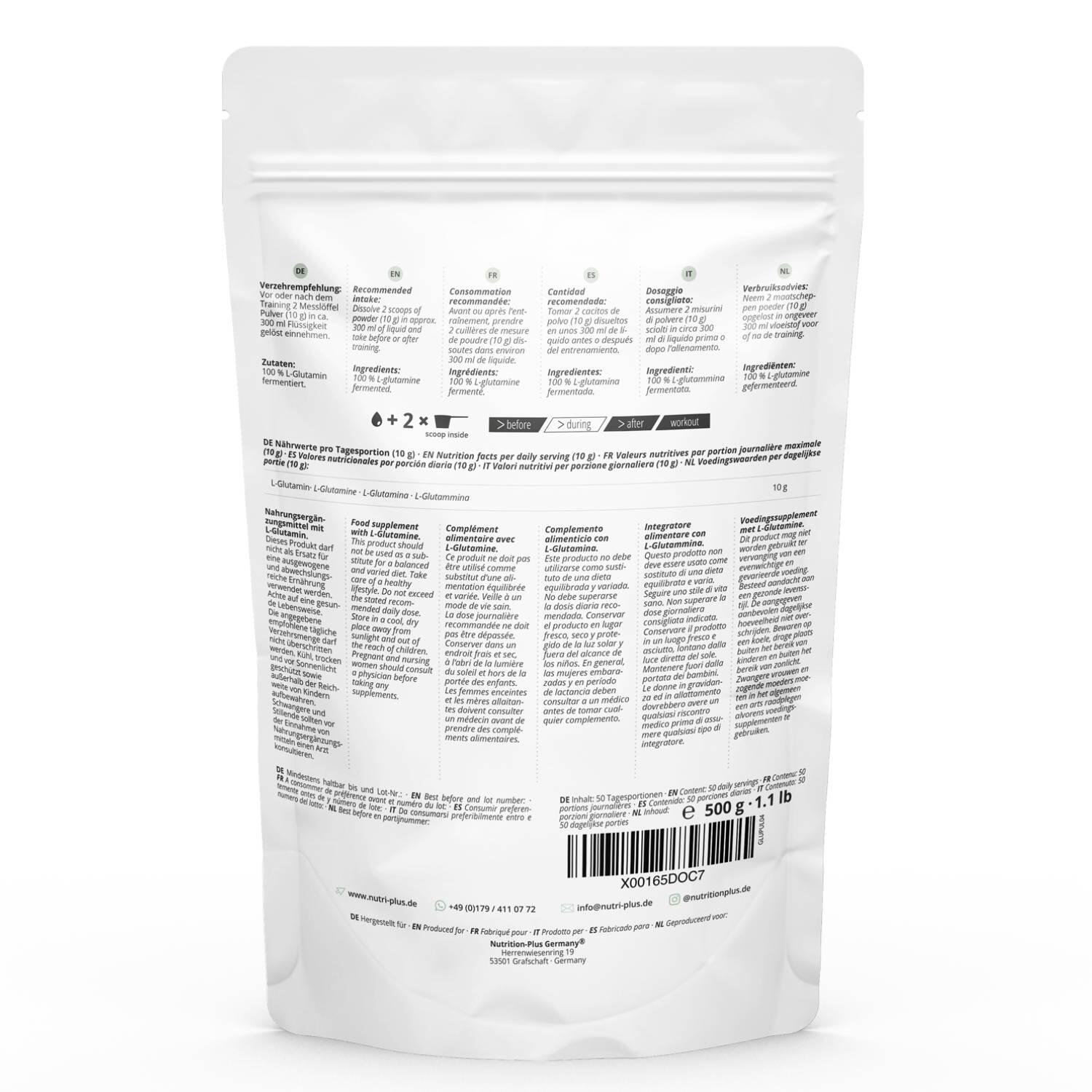 L-glutamina en polvo, 500 g 5/6