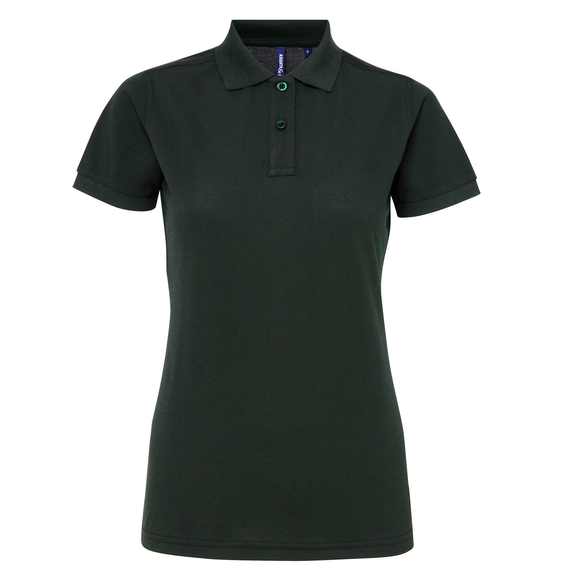 Kurzarm Performance Blend Polo Shirt Damen Flaschengrün 2/2
