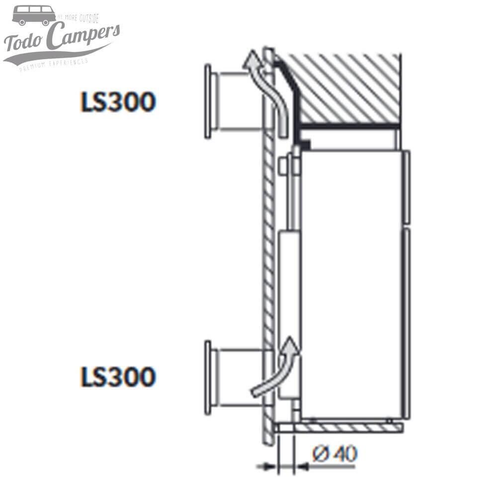 Rejilla de ventilación LS300 con tapa para frigoríficos grandes o doble puerta 3/3