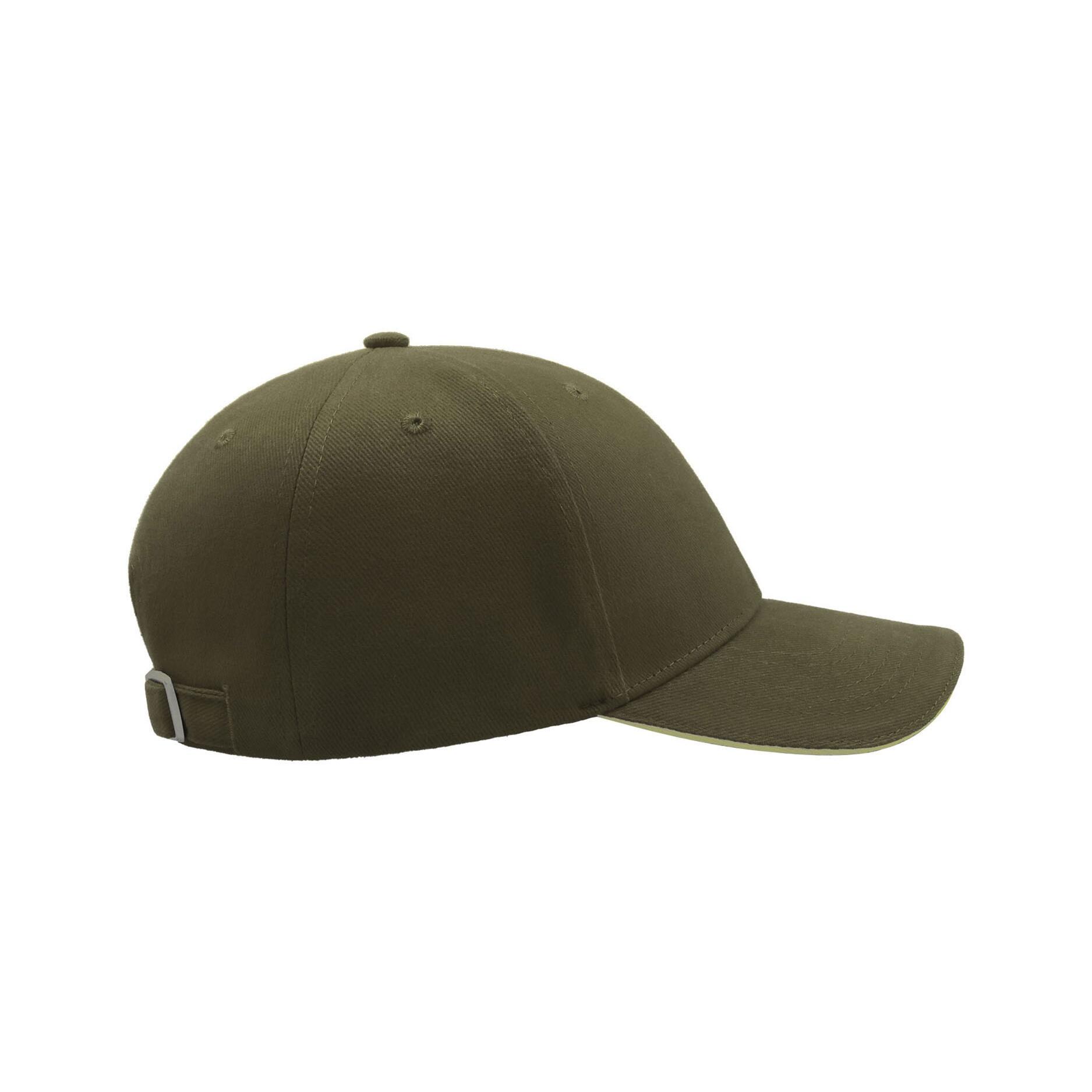 Liberty Sandwich Heavy Brush Cotton 6 Panel Cap (Pack Of 2) (Olive) 3/4