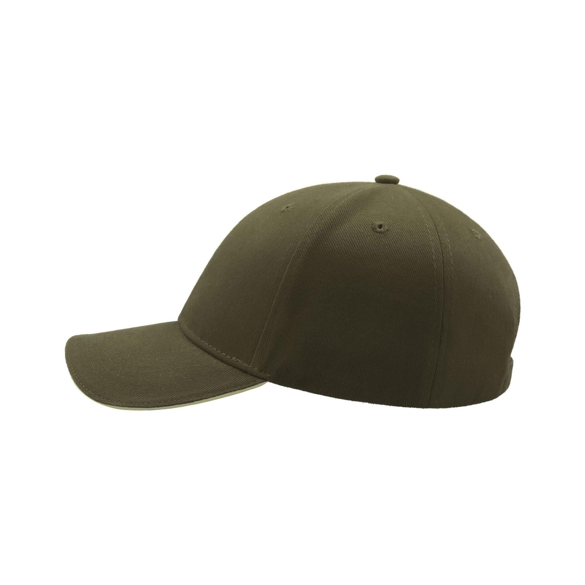 Liberty Sandwich Heavy Brush Cotton 6 Panel Cap (Pack Of 2) (Olive) 4/4