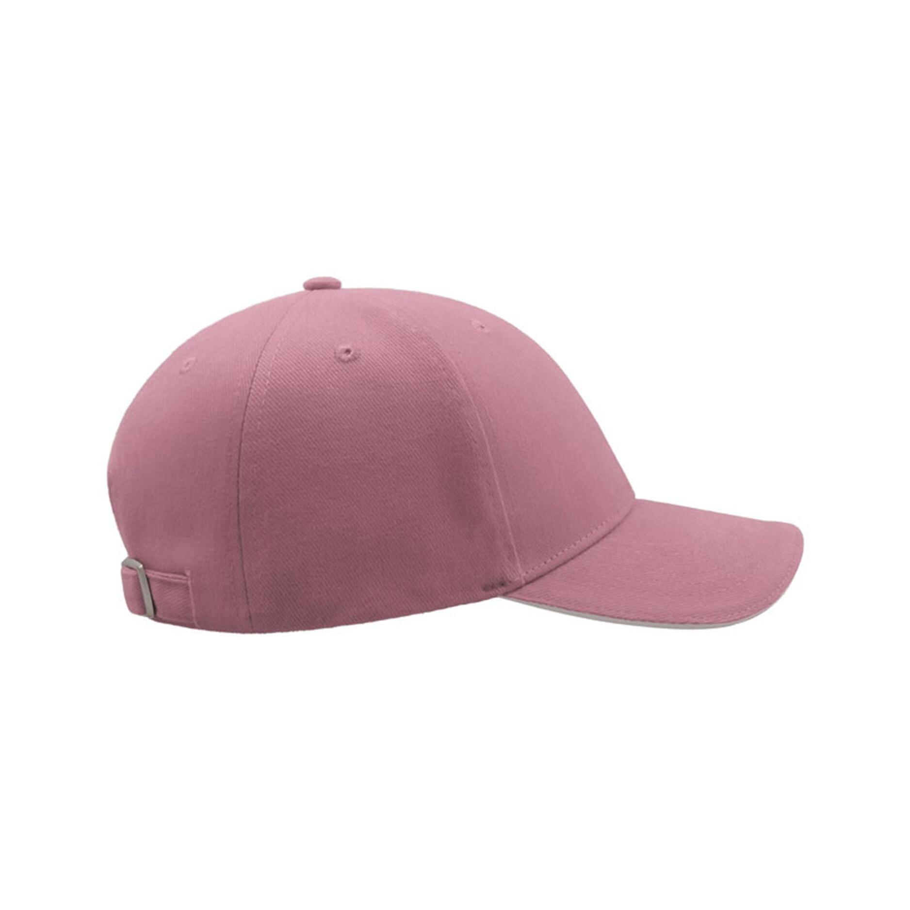 Liberty Sandwich Heavy Brush Cotton 6 Panel Cap (Pack Of 2) (Pink) 3/4