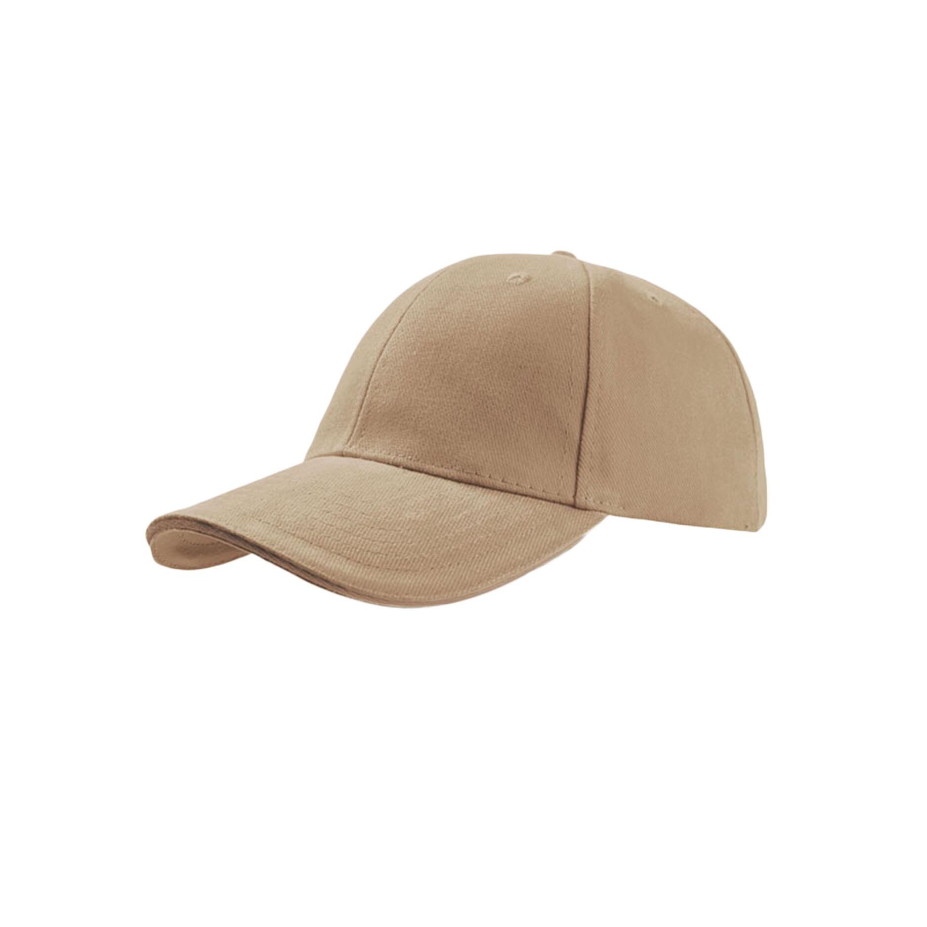 Liberty Sandwich Heavy Brush Cotton 6 Panel Cap (Pack Of 2) (Khaki/Khaki) 1/4