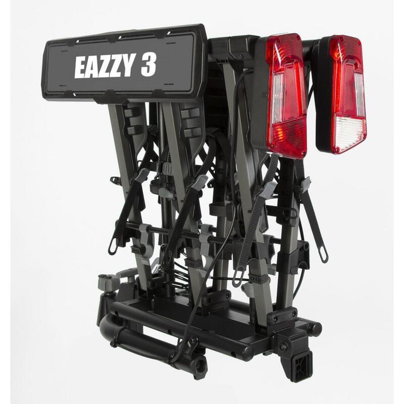 EAZZY 3 Fahrradträger für Anhängerkupplung - Klappplattform 3 Fahrräder