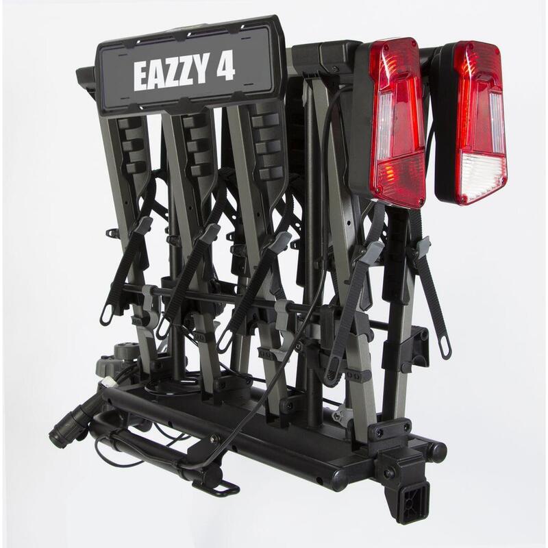 EAZZY 4 Fahrradträger für Anhängerkupplung - klappbare Plattform für 4 Fahrräder