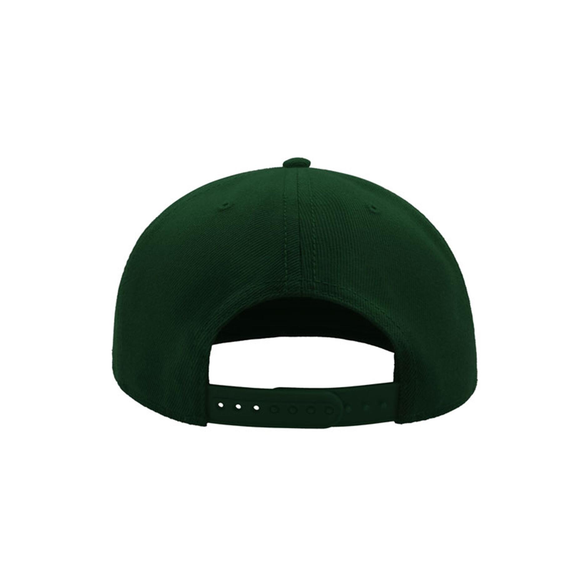 Snap Back Flat Visor 6 Panel Cap (Pack of 2) (Green) 2/4