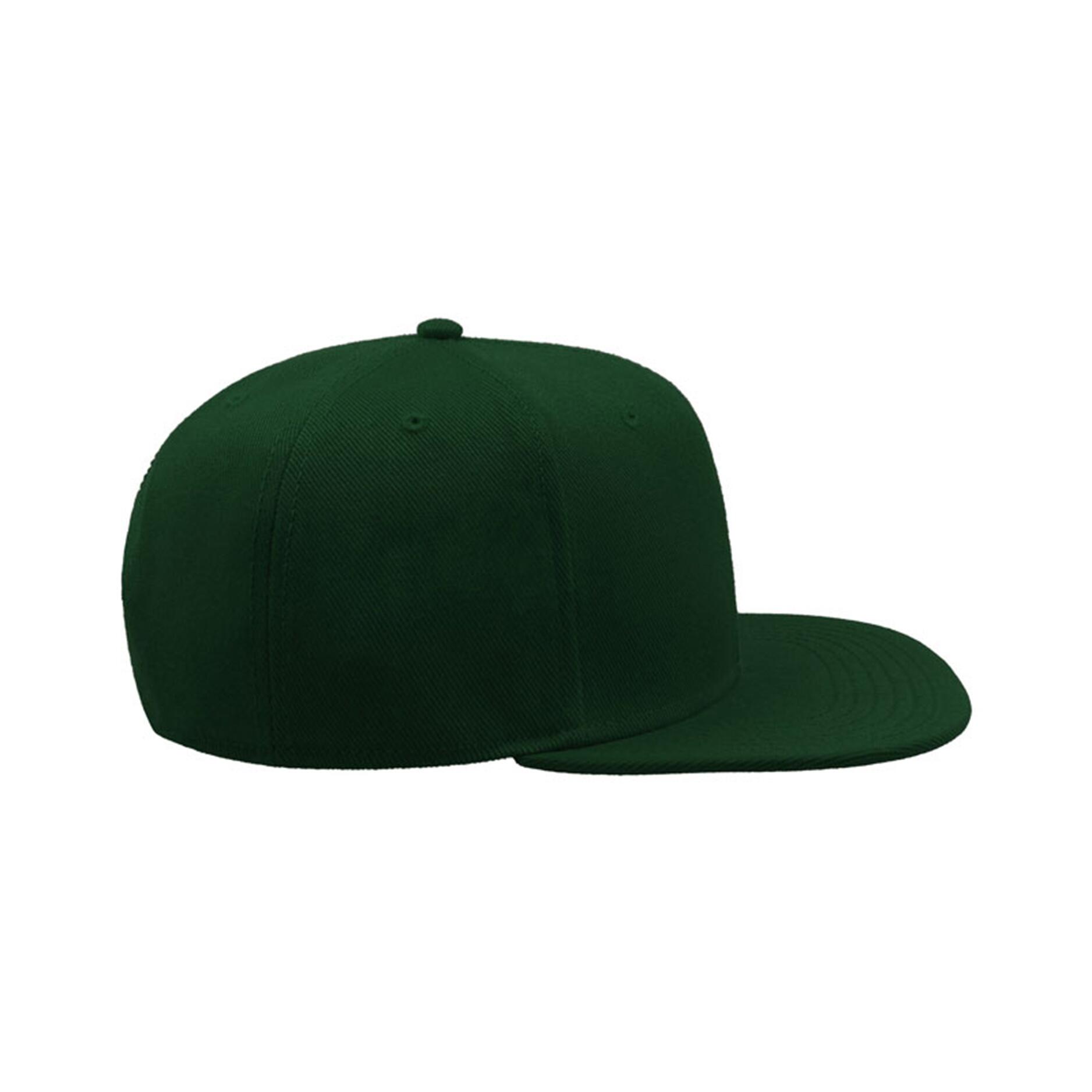 Snap Back Flat Visor 6 Panel Cap (Pack of 2) (Green) 3/4