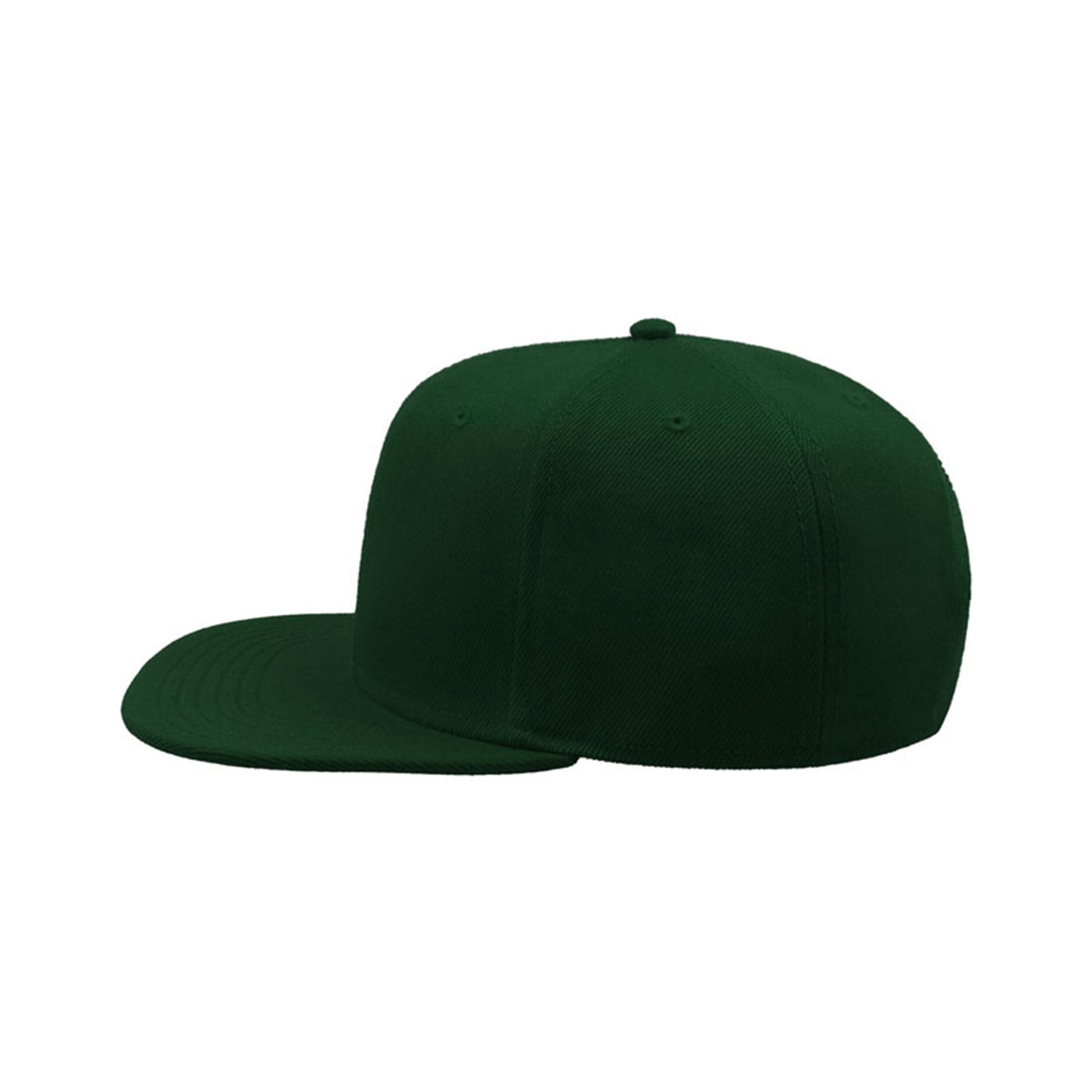 Snap Back Flat Visor 6 Panel Cap (Pack of 2) (Green) 4/4